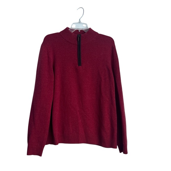 J. McLaughlin Other - J. McLaughlin Cashmere Red 1/4-Zip Sweater - Large